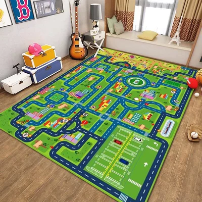 Avtomobil döşəmə paspasları — Early Education Kindergarten Carpet Game - childrens-carpet-911-4060cm-crystal-velvet