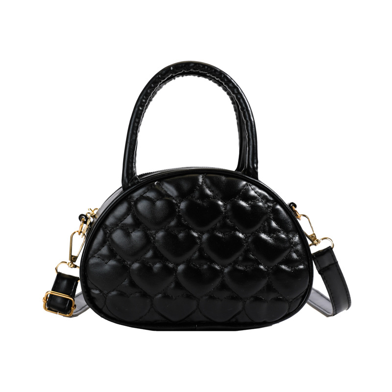Bolso de hombro coreano para niñas de moda de color sólido amor bordado bolso de mano para niños 2025 nuevo mini bolso para niños