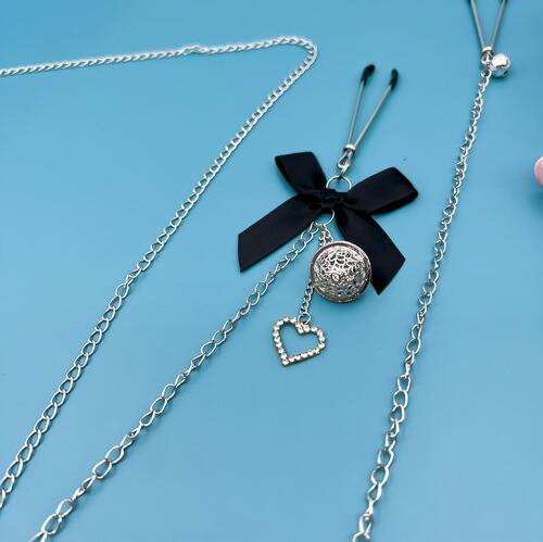 Vagina clamp, bell atmosphere, sexy underwear, nipple clamp, beaded breast ornaments, SM training and punishment, female slave torture tool A079