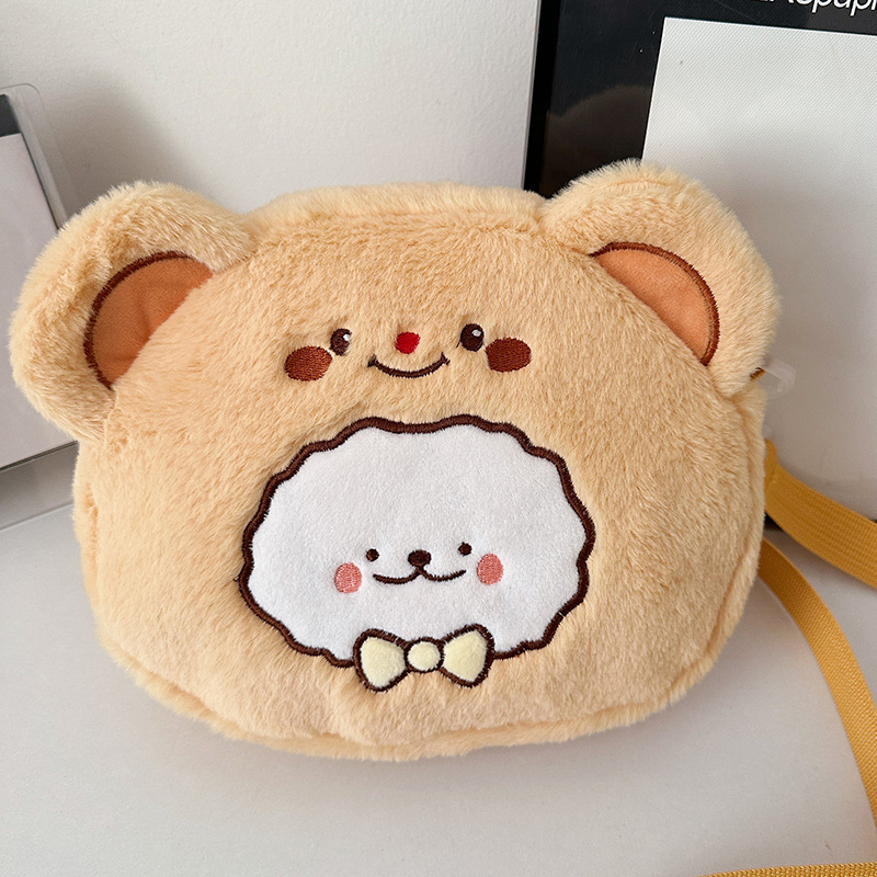 メーカー直売春新作アニメぬいぐるみ熊刺繍ショルダーバッグ可愛い少女心醜い萌え斜めショルダーバッグ女|undefined