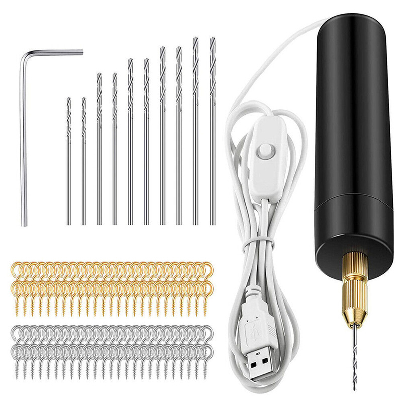 Cross-border neutral packaging diy small electric drill USB electric drilling machine acrylic wood drilling drill with horns