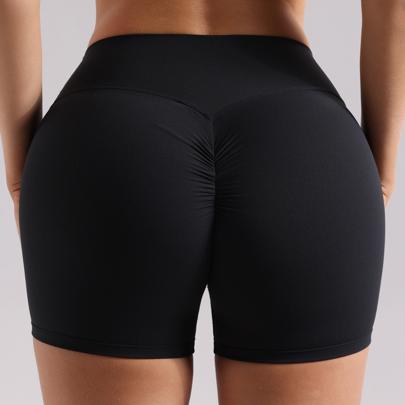 Europa y los Estados Unidos desnudos, mel mel mel, pantalones cortos, mujeres que corren, acondicionamiento físico, cintura alta, abdomen reducido y delgado, sin líneas avergonzadas, pantalones cortos de tres puntos