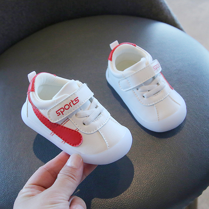 Primavera y otoño zapatos de bebé de los hombres 0-1-2 años de edad del bebé de fondo suave zapatos de niño transpirable otoño 8-10 meses de edad del niño Zapatos