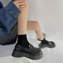 厚底复古小皮鞋女简约百搭日系软妹学院风休闲单鞋英伦风乐福鞋潮