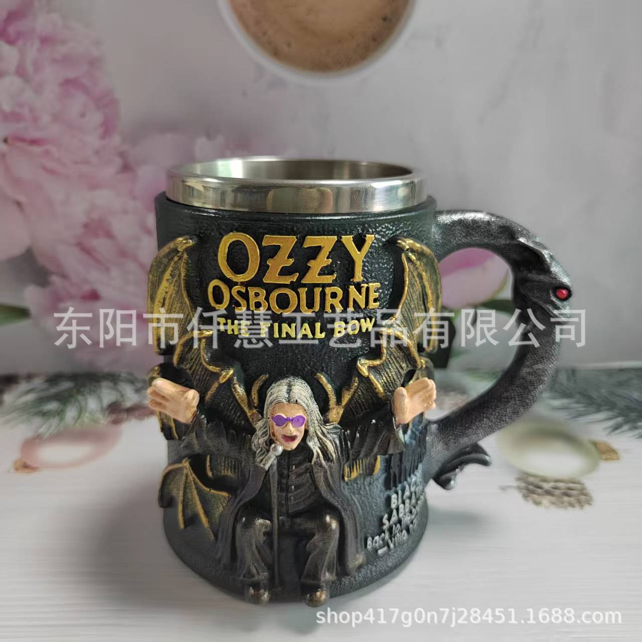 2025 explosión transfronteriza Halloween esqueleto hombre murciélago taza fábrica de resina diaria artesanía mayorista