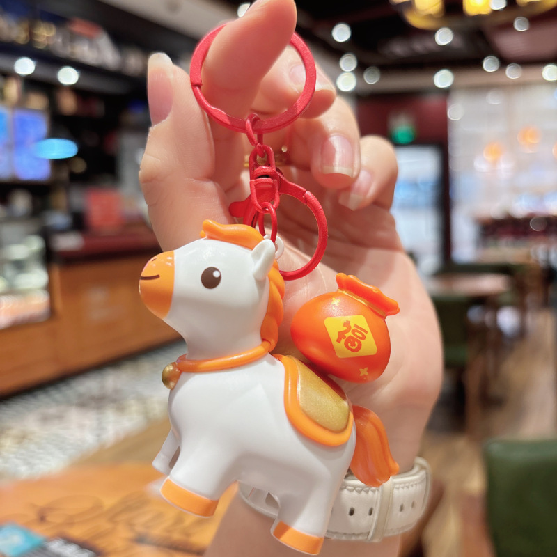马年新款转转马上有钱钥匙扣创意马尾转转祝福包包车钥匙挂件礼品|undefined