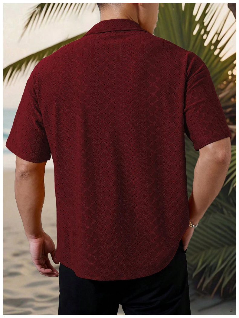 Men's Summer Casual Shirt Short Sleeve Lightweight Button Up Top_voghion.com
