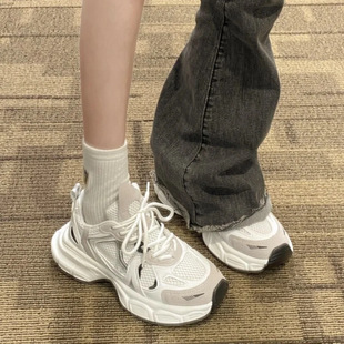 Torre Shoes Women's 2025 New Summer Women's Shoes All-match Thick Bottom Explosions White Shoes Increased Thin sneaker