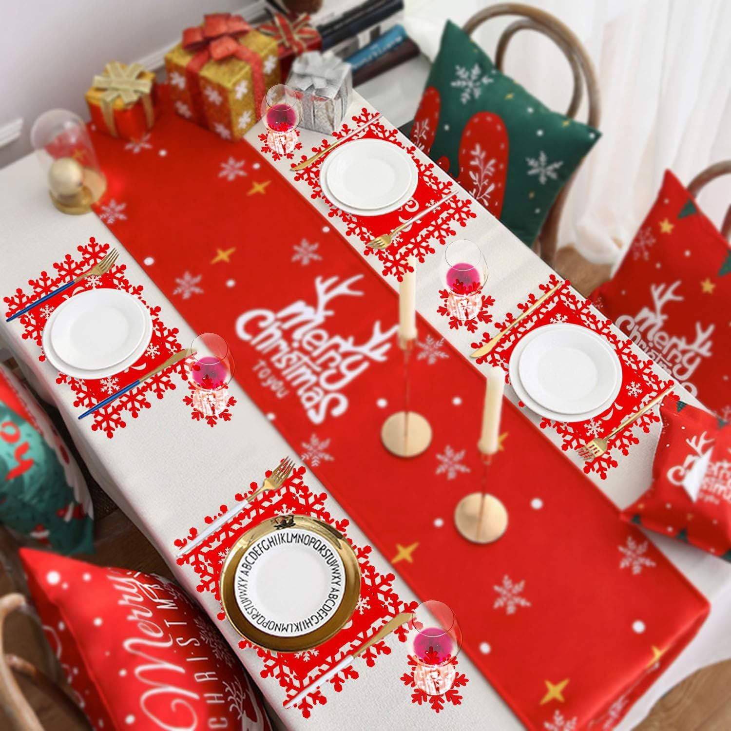 Christmas Placemat And Coaster Set For Dining Table Decor_voghion.com