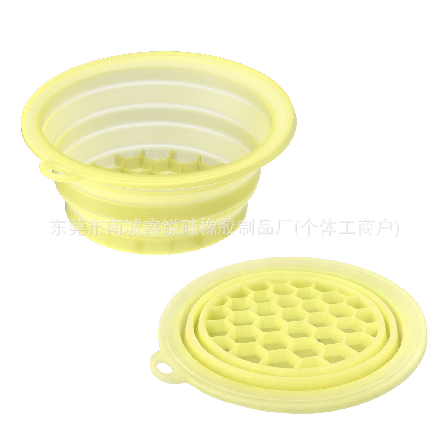 Large round folding bowl ice tray [yellow] maternal and infant grade thickened s…