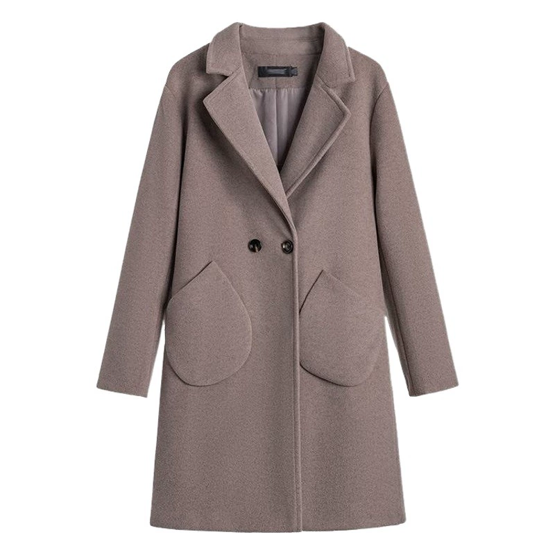 Осень и зима новое маленькое повседневное шерстяное пальто больших размеров пухлые корейские свободные короткие шерстяные пальто для девочек