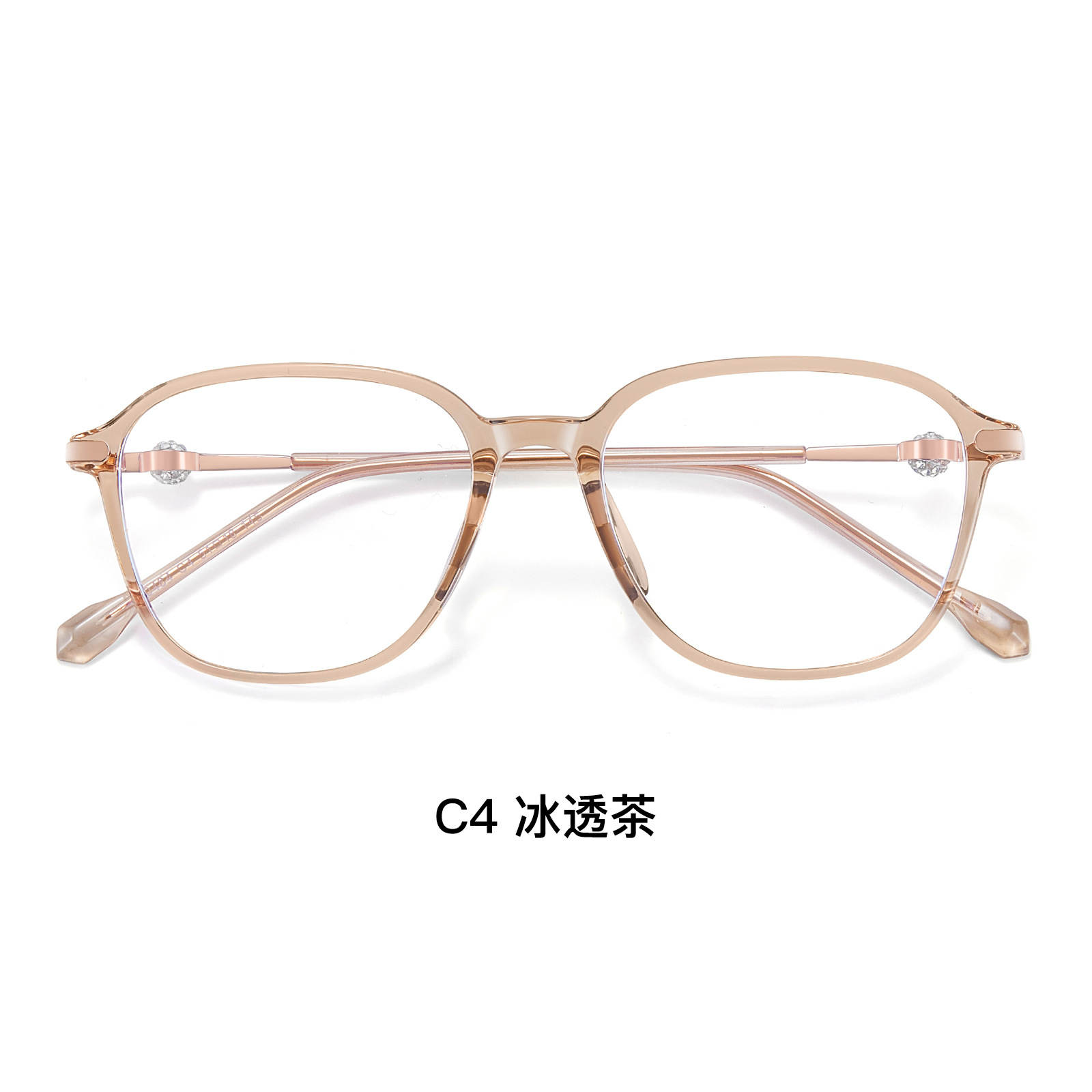 Jimmy Choo con el mismo marco de gafas rojas a prueba de luz azul, un marco de diamantes para hombres y mujeres de 4.5 mm de ancho con gafas de miopía