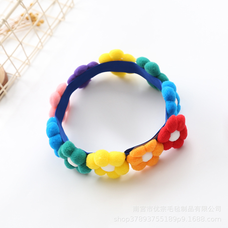 Productos para mascotas Shiba Corgi arco iris collar de flores para gatos perros collar de pelo ajustable caricatura para perros pequeños