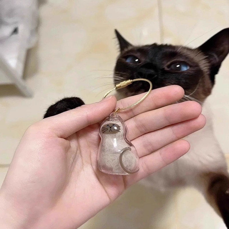 透明猫毛収納ボックス 吊り下げガシャポン 猫毛収納カプセル ガシャポンバッグ キーホルダー ペンダント 記念品|undefined
