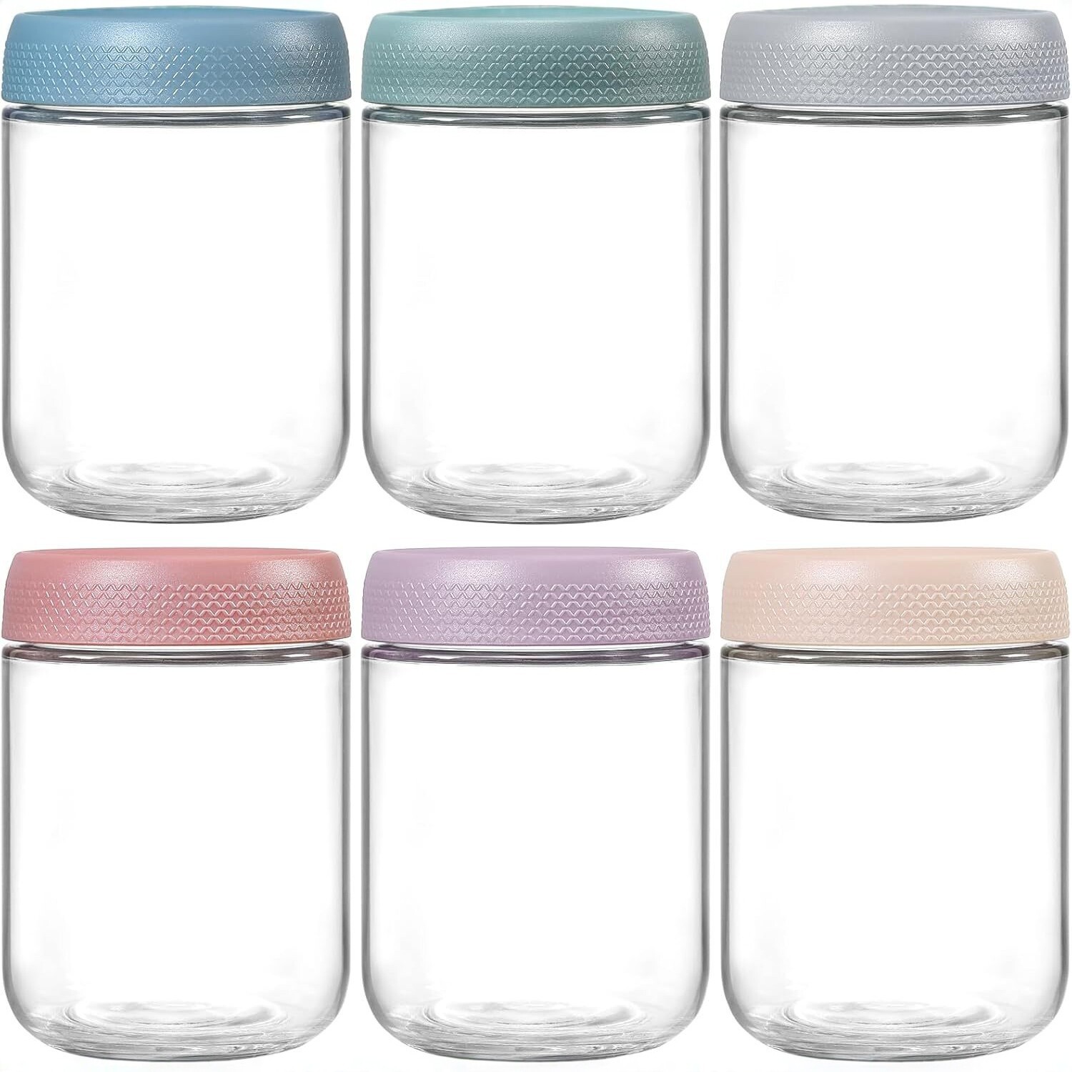 Conjunto de frasco de sellado de vidrio transfronterizo 12 piezas de frasco de almacenamiento de taza de avena a prueba de fugas de cocina de almacenamiento portátil de samason frasco