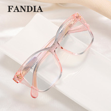 82044 新款方框眼镜双色框时尚防蓝光眼镜简约平光眼镜TR插芯镜框