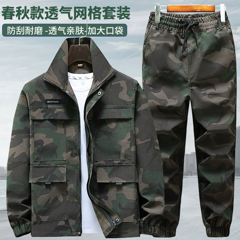 Demi-season camouflage wear-resistant travel overall