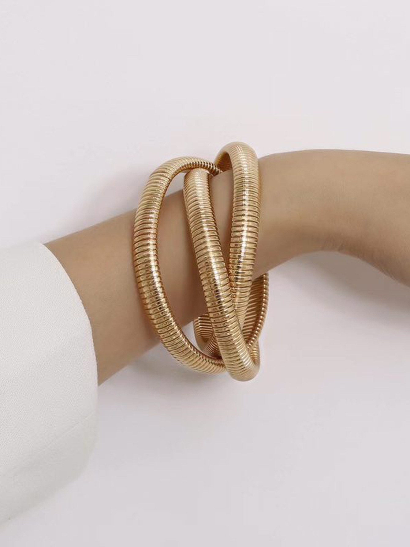 Plating Design Exaggerated Solid Color Metal Wholesale Bangle