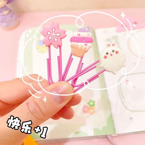 Creative cute paper clips, swing needles, stationery, paper clips, office supplies pins, color bookmark clips, paper clips