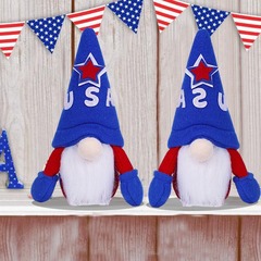 跨境美國獨立日新品無臉娃娃裝飾品侏儒老人公仔節日氛圍擺件禮物