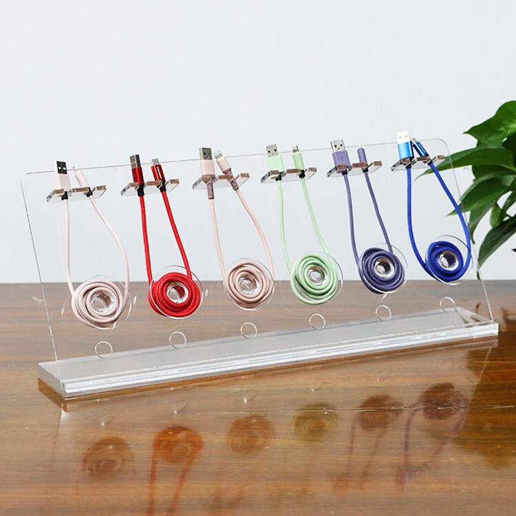 Acrylic Headphone Display Stand Wire Display Stand USB Data Cable Display Stand Wired Hanger Earplug Holder