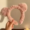 7216 Brushed Bear Ear Headband-Pink