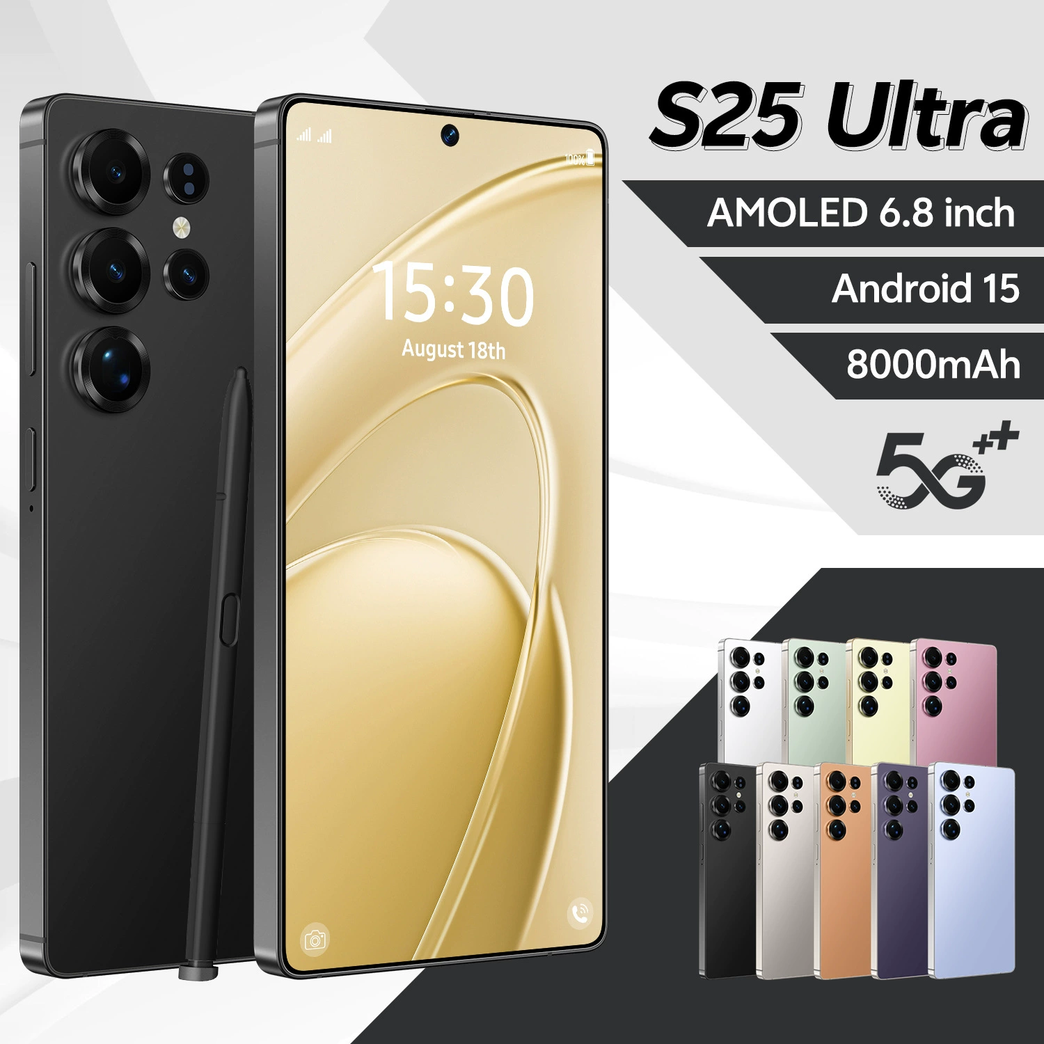Смартфон S25 7,3 дюйма с широким экраном, многорегиональный стандарт питания (EU/US/UK/AU), несколько цветов