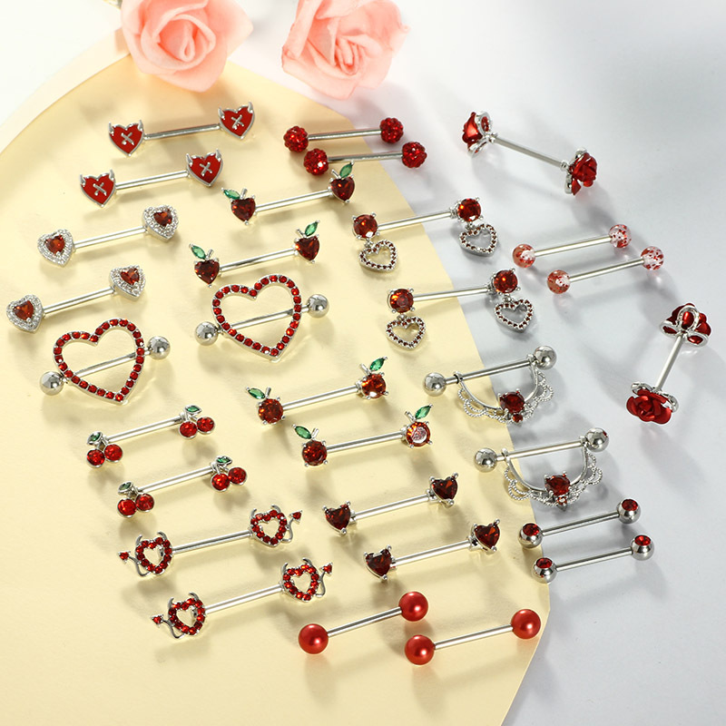 Labret piercing jewelry detail image