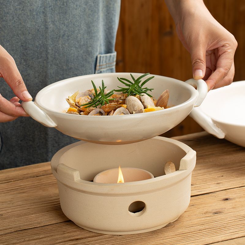 {实用明火双耳砂锅}围炉煮茶酒精炉炭炉陶制干锅小火锅干烧不炸裂