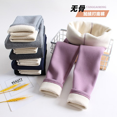 Women's and Girls' Thermal-lined and Thick Leggings for Autumn and Winter, Children's Tight Leggings, Winter Boneless Solid Color Pants for Outdoor Wear