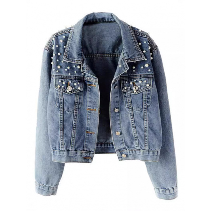Aliexpress Amazon Denim Jacket Women's Plus Size Women's Beaded Diamond Coat Pearl Beaded Jacket Loose Aliexpress Amazon Denim Jacket Women's Plus Size Women's Beaded Diamond Coat Pearl Beaded Jacket Loose