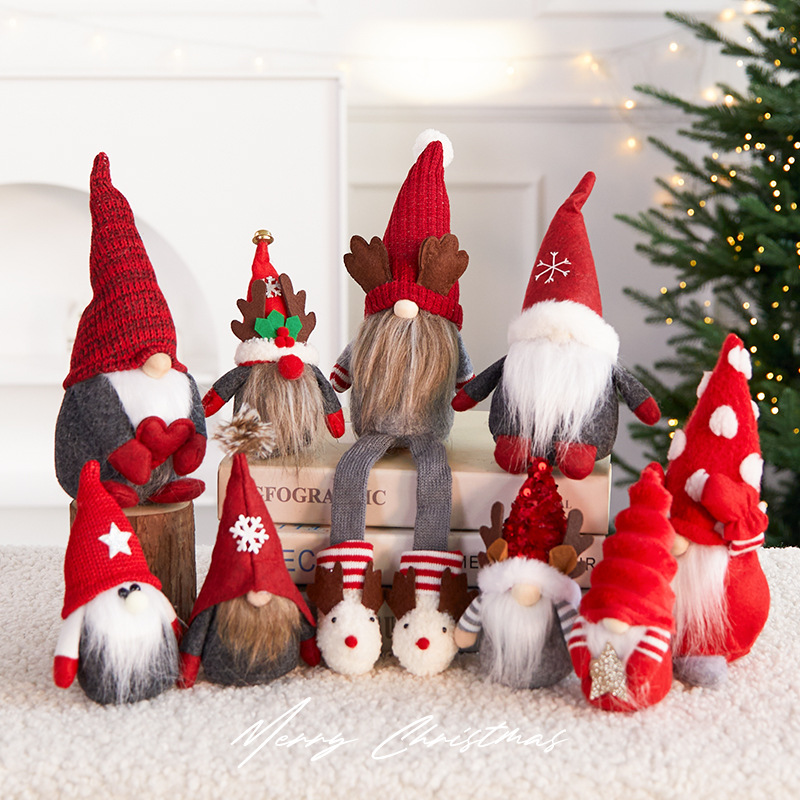 Ventas en el extranjero decoraciones navideñas escenas navideñas árbol decoración decoración decoración navideña sombrero rojo colgantes de ancianos