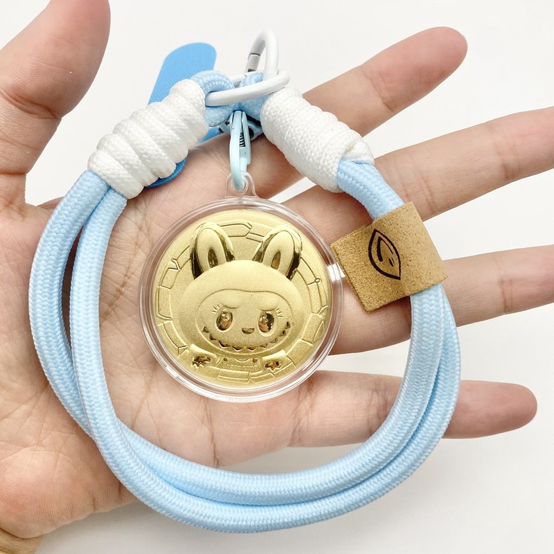 水貝人気ラブブゴールドキーホルダー LABUBU バッグペンダントパンダペンダント携帯電話チェーン漫画卸売|undefined
