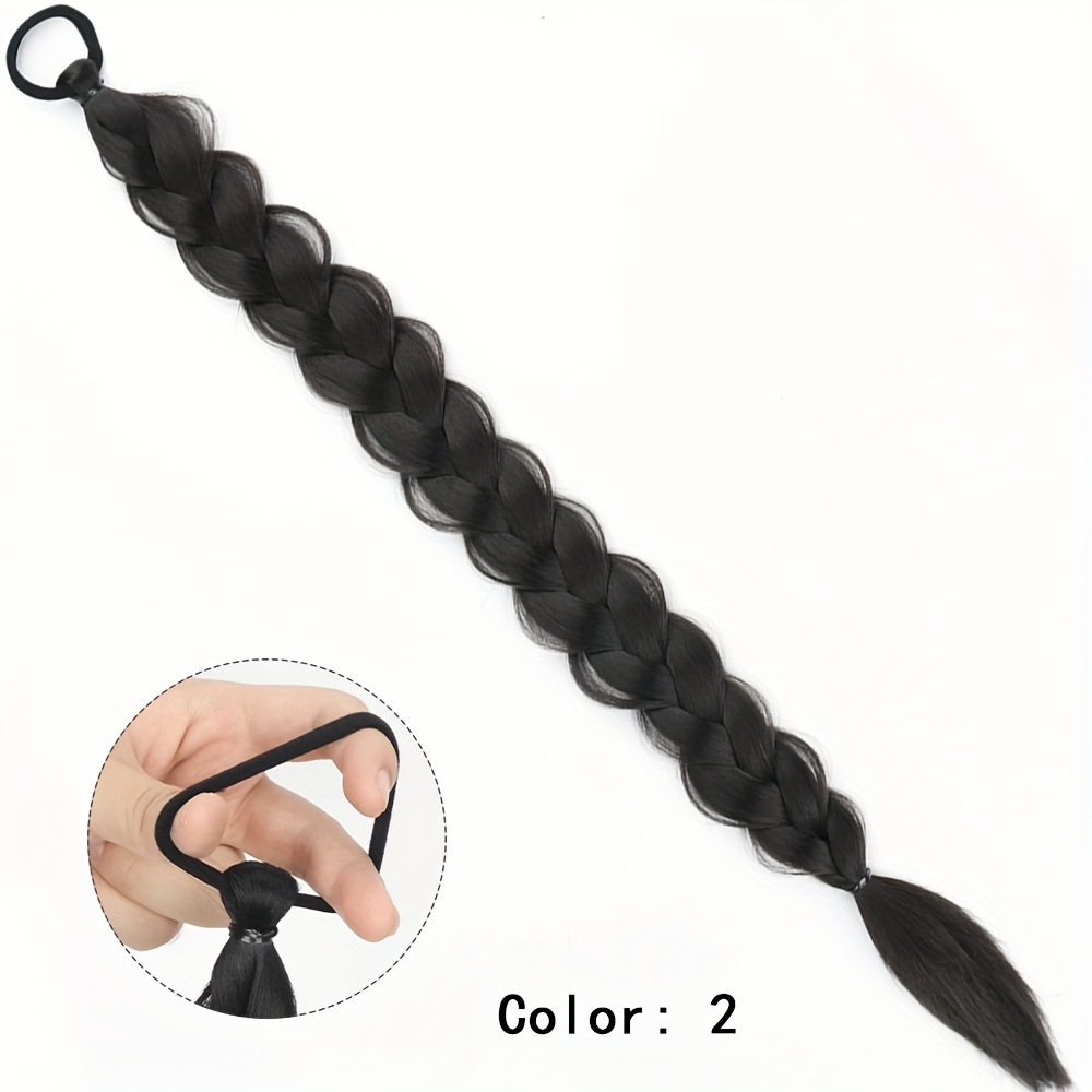 Trenzas de trenza de caballo fibra química larga trenzas de trenza de caballo anillo de pelo peluca de trenza de caballo peluca europea y americana