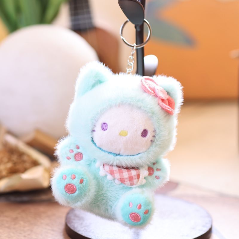 网红可爱萌kt猫挂件毛绒玩具公仔小猫咪包包挂饰钥匙扣布娃娃玩偶|undefined