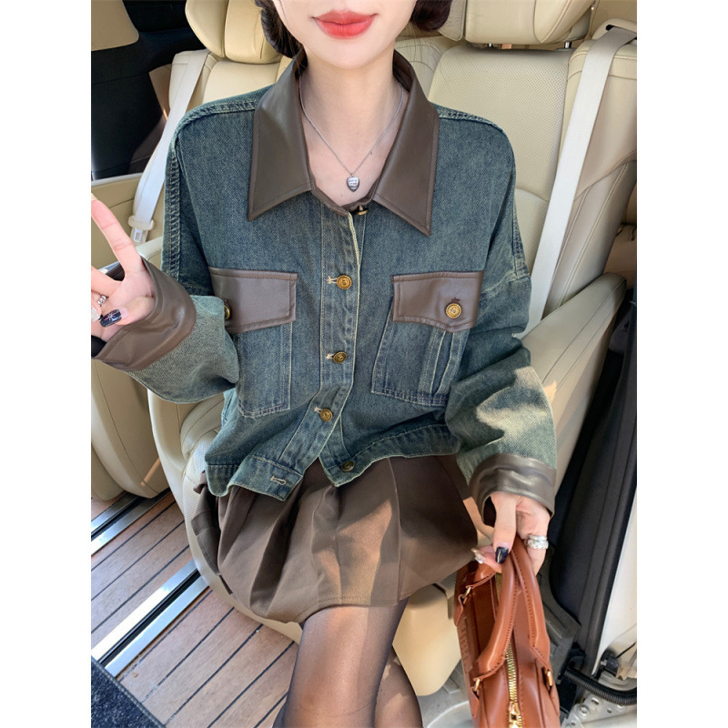 美式复古小众牛仔短外套女秋季2025新款爆款设计感夹克上衣小个子|undefined