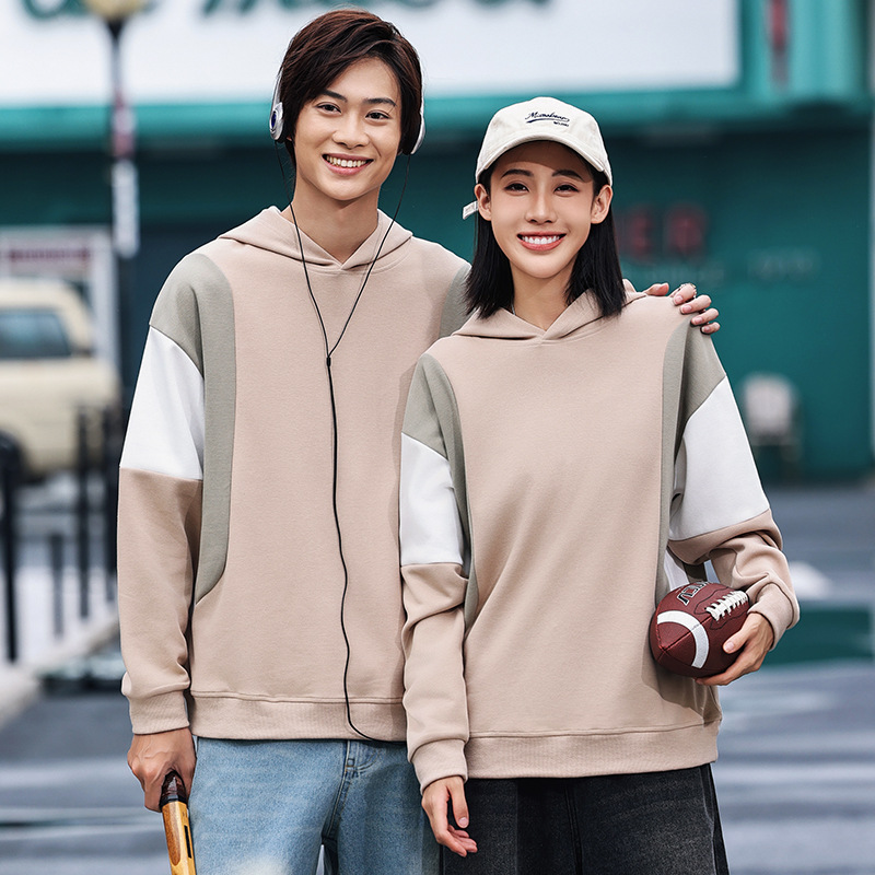 Camiseta de publicidad de algodón de costura de otoño y invierno con mangas largas con capuzas ropa deportiva de trabajo camiseta impresa personalizada logotipo