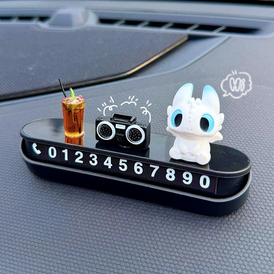 Temporary Car Parking Sign: Nömrəli dayanma kartı - white-toothless-boy-radio-ice-american-style-magnetic-digital-parking-sign