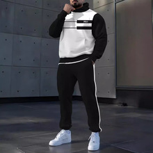 秋冬男士连帽卫衣套装宽松潮流运动两件套男士卫衣套装跨境专供