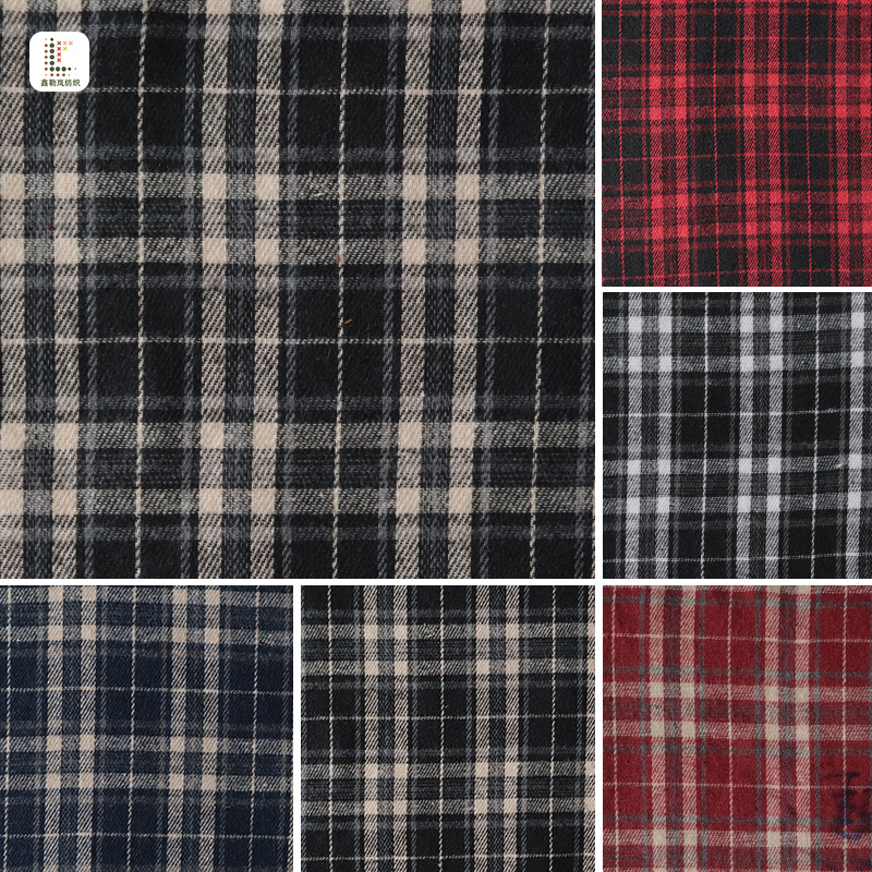 厂家直销21支斜纹磨毛格子棉布 节日校园风裙装衬衫男女服装面料