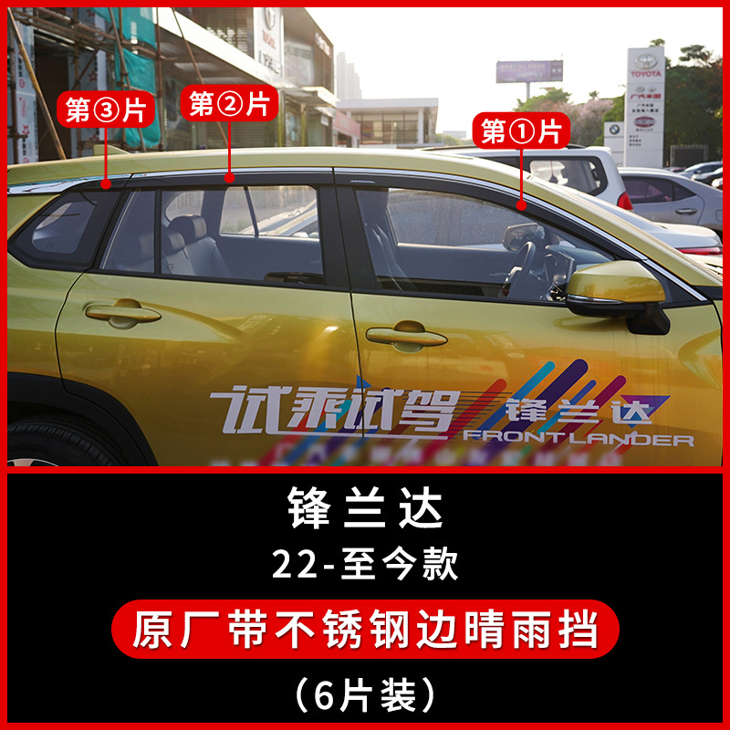 Tenxinrui adecuado para Toyota Corolla Cruz Sharp frente fijo lluvia escudo ventana lluvia ceja lluvia escudo Accesorios