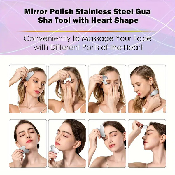 Big universal smoothing pulls up massager stainless steel for face