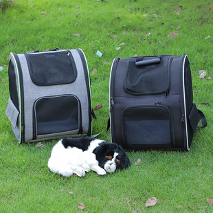Double Back Expandable Pet Bag New Foldable Portable Cat Bag Large Capacity Double Shoulder Pet Backpack Wholesale