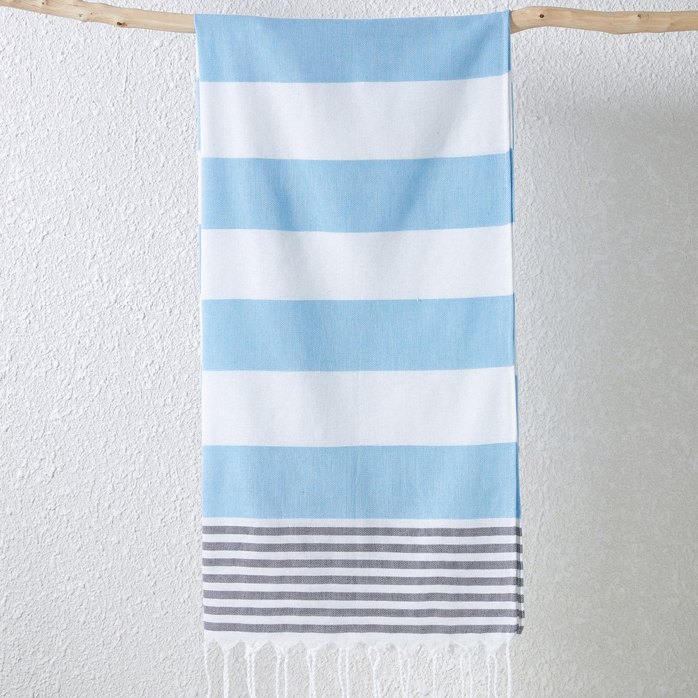 Toalla turca de algodón teñido en hilo, manta de playa de secado rápido con rayas