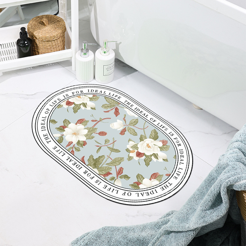 Diatom mud absorbent mat bathroom floor mat toilet door non-slip foot mat bathroom soft mat household carpet door mat