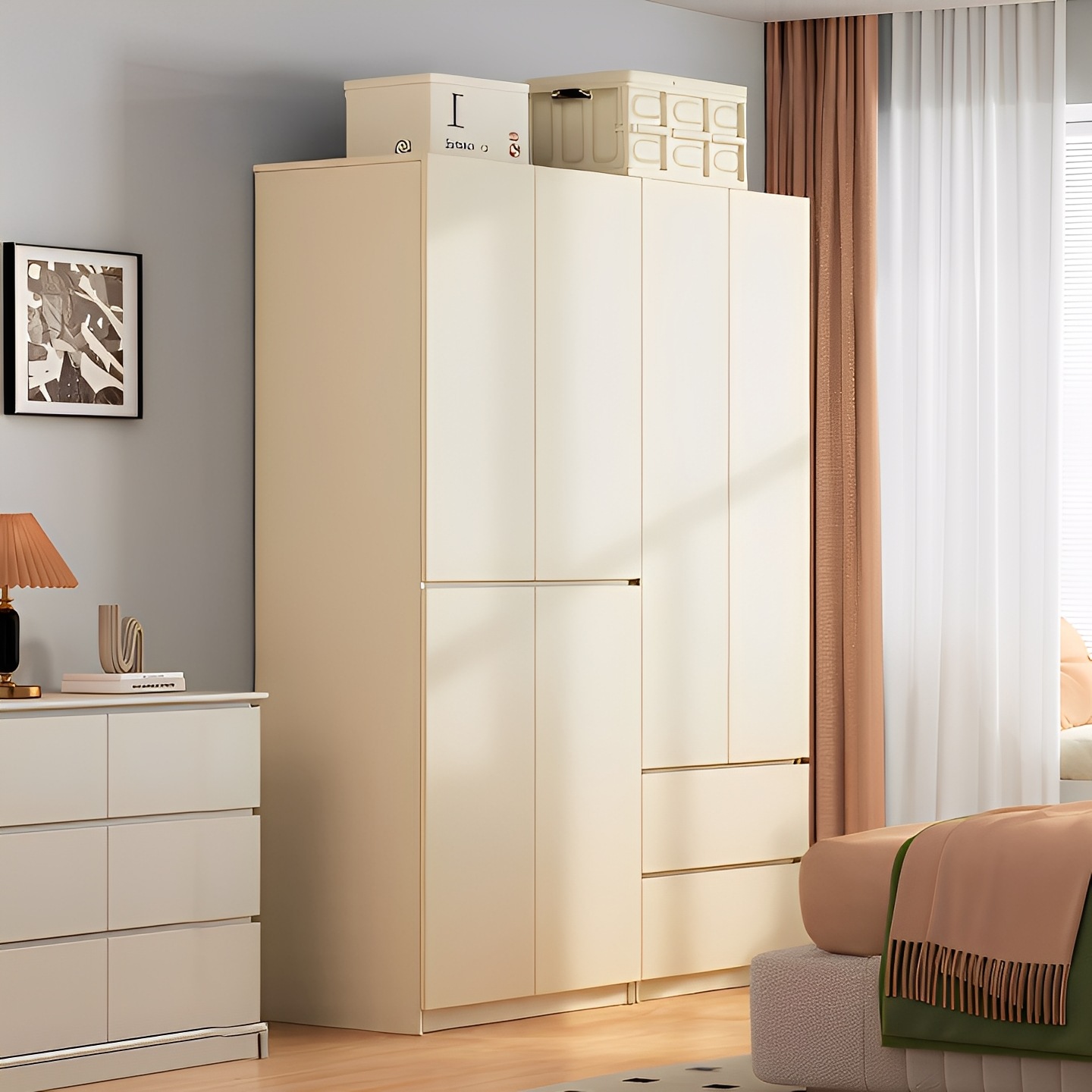 Armario doméstico dormitorio 2025 nuevo armario simple armario de ropa armario de ropa armario de almacenamiento de ropa a prueba de polvo