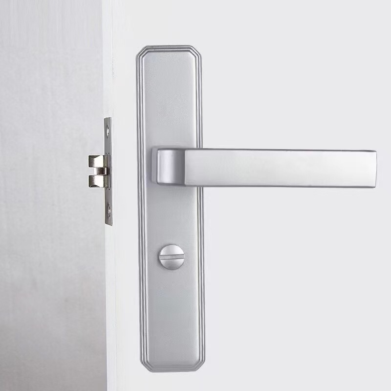浴室ロック屋内家庭用ハンドルロック浴室浴室ドアロックトイレステンレス鋼アルミニウム合金シングルタングドアハンドル|undefined