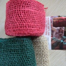 黄麻布卷jute burlap ribbon拷边高克重麻布卷50本色染色宠物用品