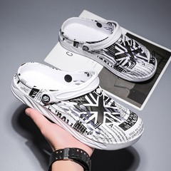 大碼48洞洞鞋男士夏天外穿防水運動涼鞋戶外海邊包頭防滑沙灘鞋46