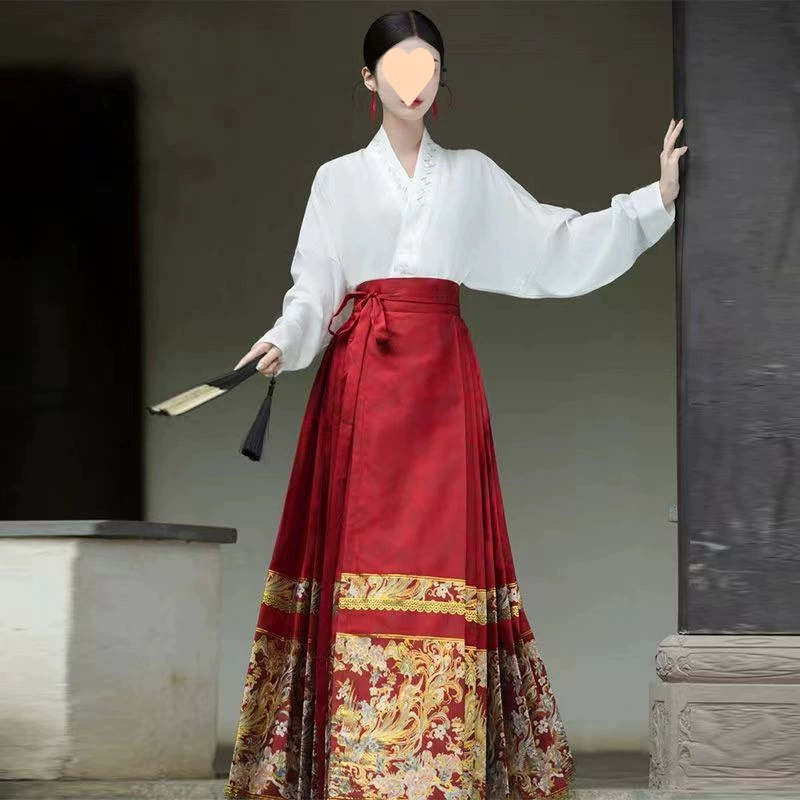 Red Hanfu, Chinese airplane, festive set, Chinese style, new collection